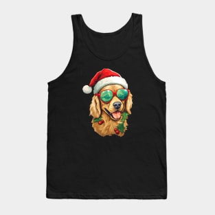 Cool Dog Santa Golden Retriever Tank Top